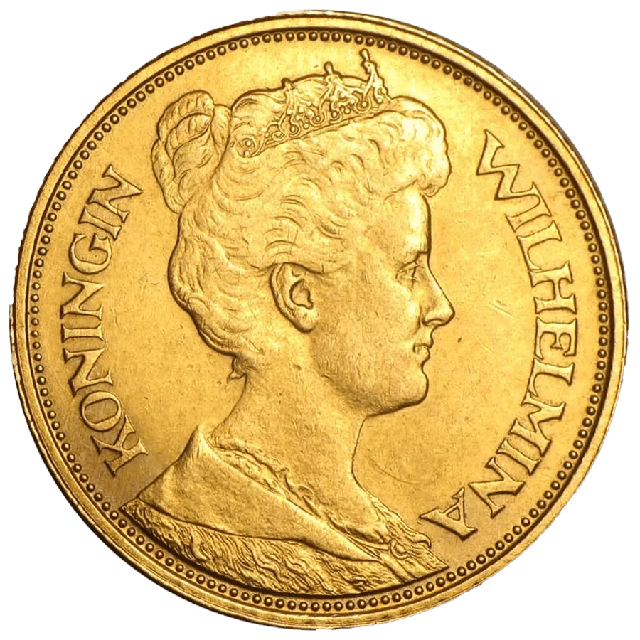 5 Dutch Gulden Gold Coin - 1912 Wilhelmina — photo 1