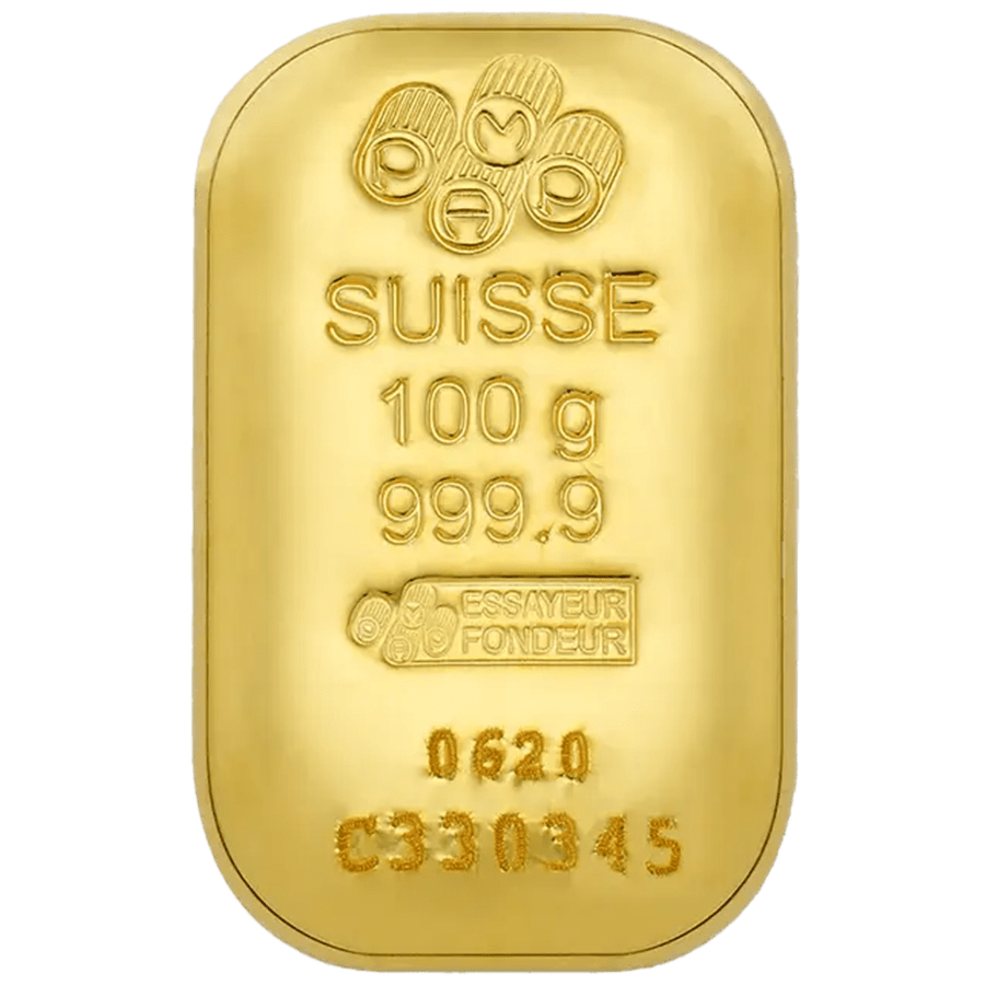 100 gram Gold Bar - PAMP Suisse - Previous Design — photo 1