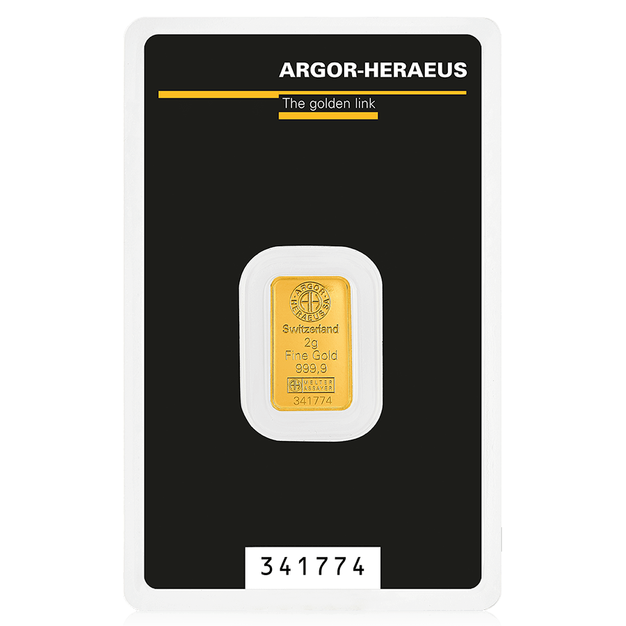 2 gram Gold Bar - Argor-Heraeus — photo 1