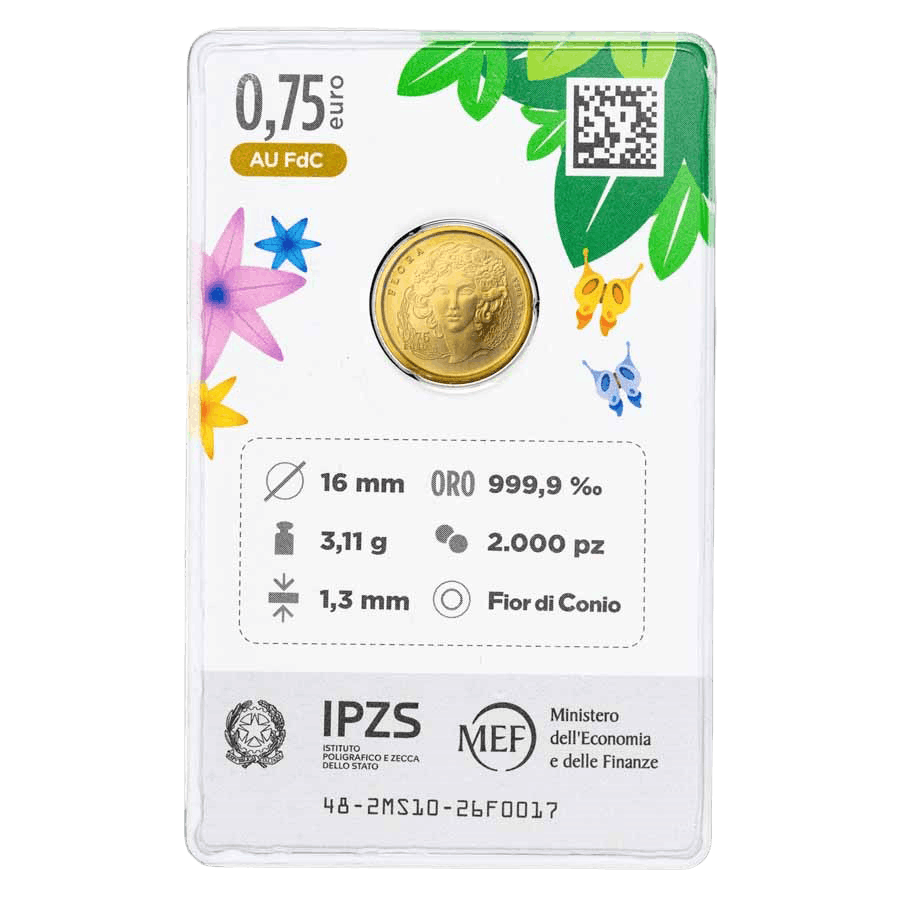 1/10 ounce Gold Coin - Flora Italy 2026 - The Lily thumbnail 2