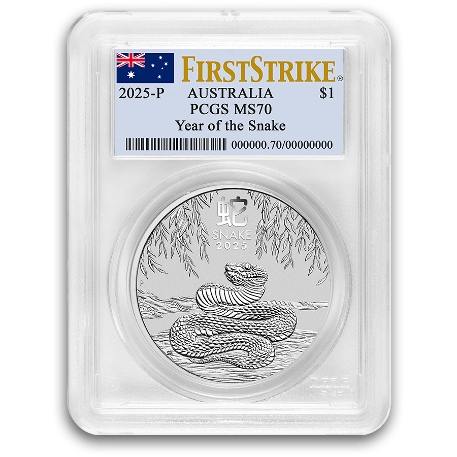 1 ounce Silver Coin - MS-70 PCGS - Australia Lunar Snake 2025  — photo 1
