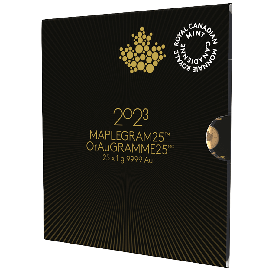 25x1 gram Maplegram Gold Coin - Maple Leaf Elizabeth II 2023 thumbnail 6