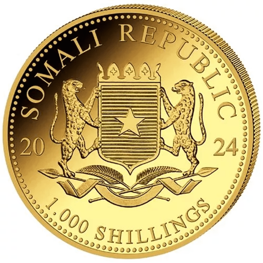 1 ounce Gold Coin - Somalia Elephant 2024	 thumbnail 2