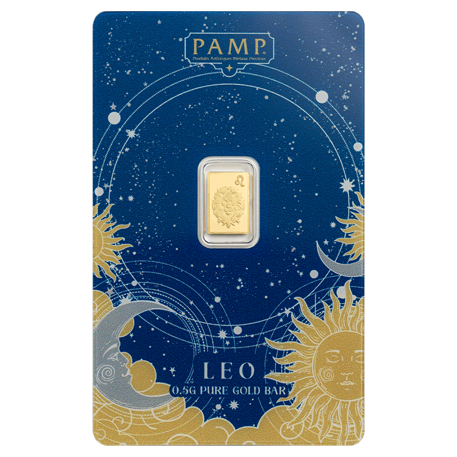 0.5 gram Gold Bar - Zodiac Leo - 1