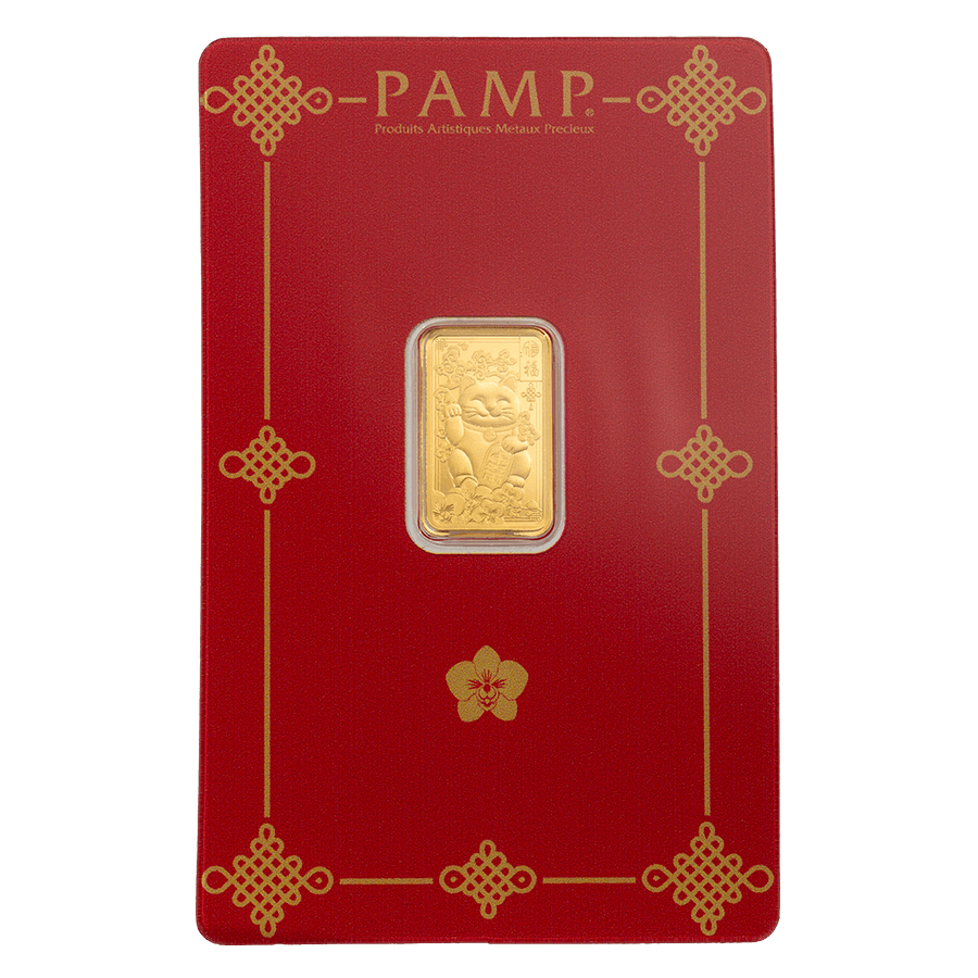 2.5 gram Gold Bar - Lucky Cat — photo 1