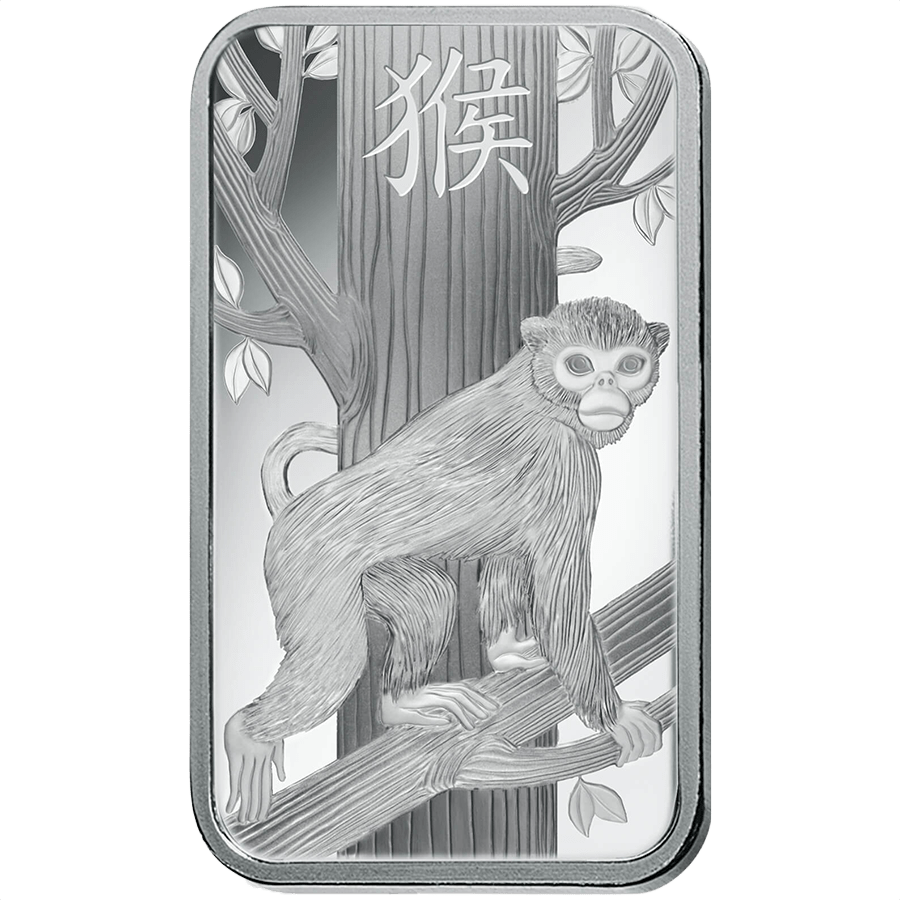 100 gram Silver Bar - PAMP Suisse Lunar Monkey  thumbnail 3