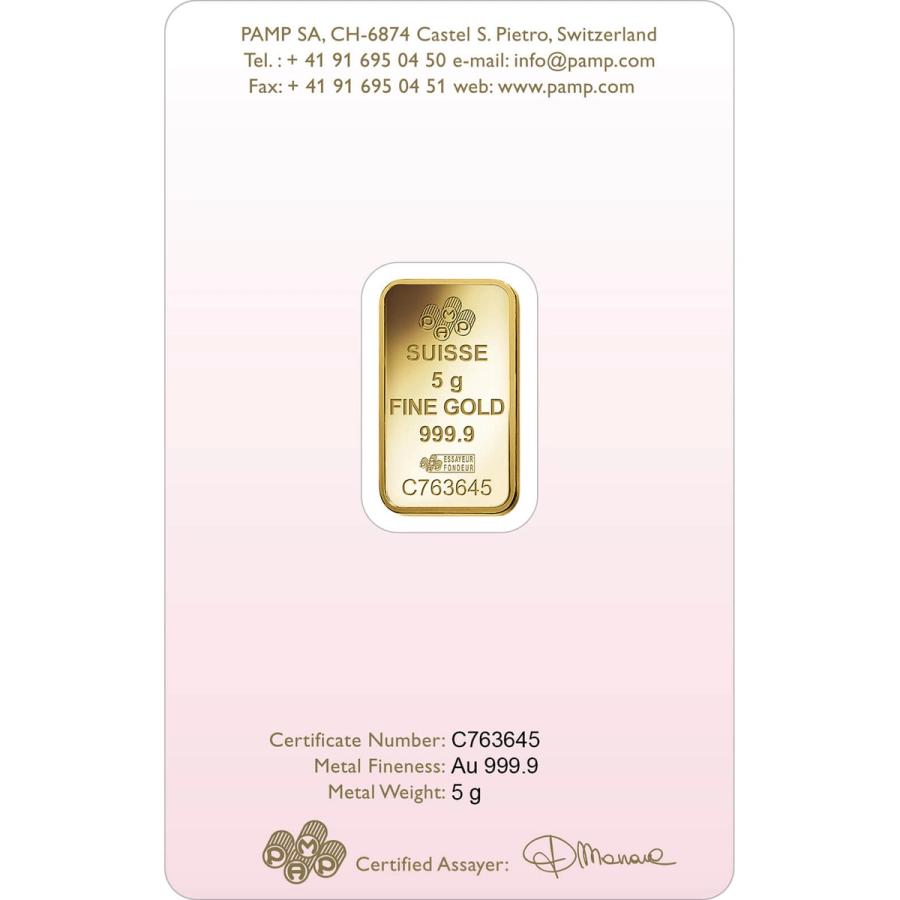 5 gram Gold Bar - PAMP Suisse Love Always thumbnail 2