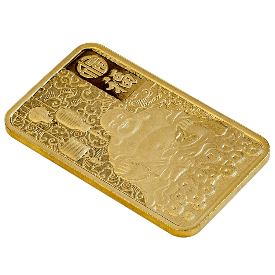 5 gram Gold Bar - Laughing Buddha - Good Luck thumbnail 7