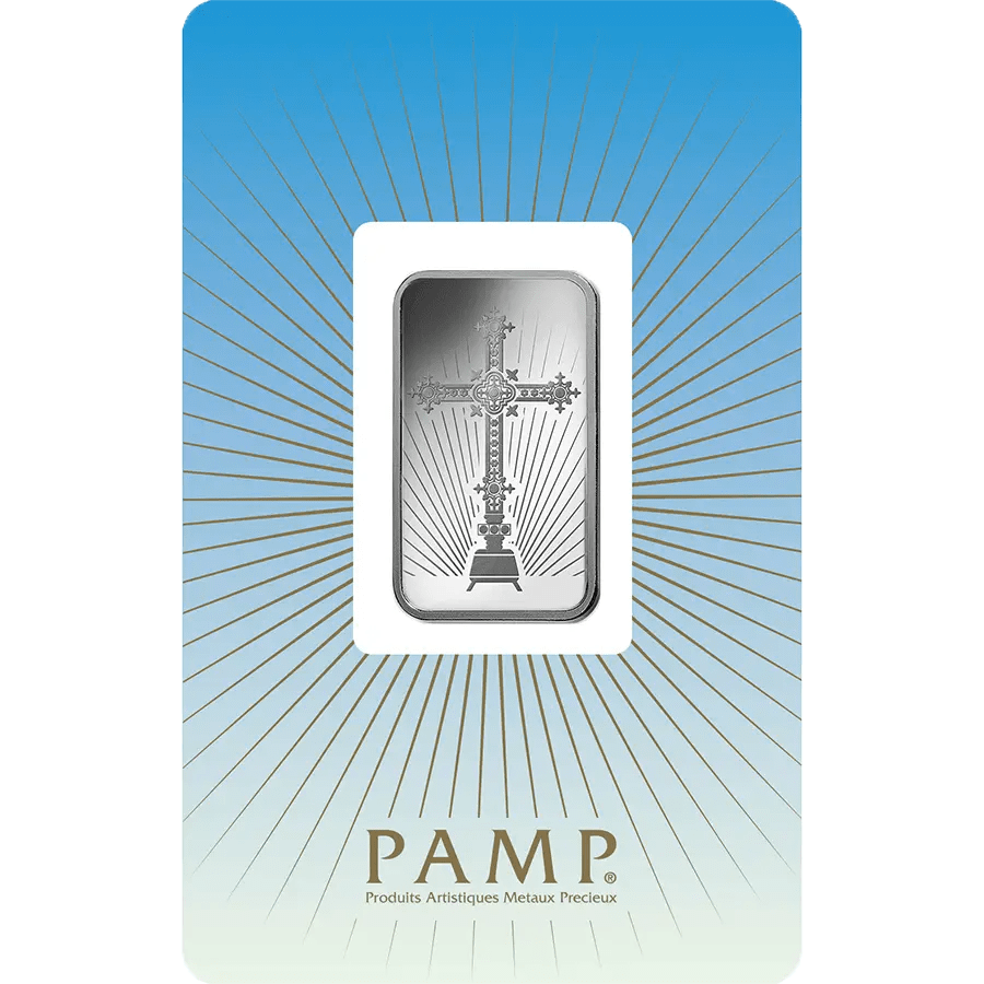 1 ounce Silver Bar - PAMP Suisse Romanesque Cross — photo 1