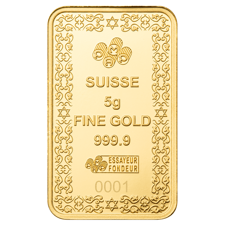 5 gram Gold Bar - Star of David thumbnail 4