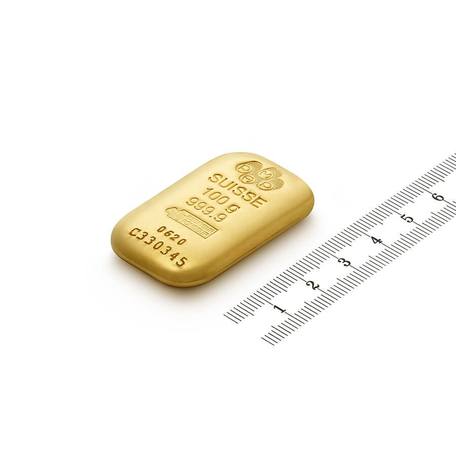 100 gram Gold Bar - PAMP Suisse - Previous Design thumbnail 2