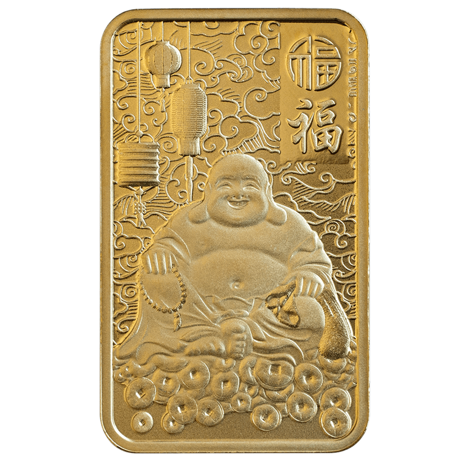 5 gram Gold Bar - Laughing Buddha - Good Luck thumbnail 2