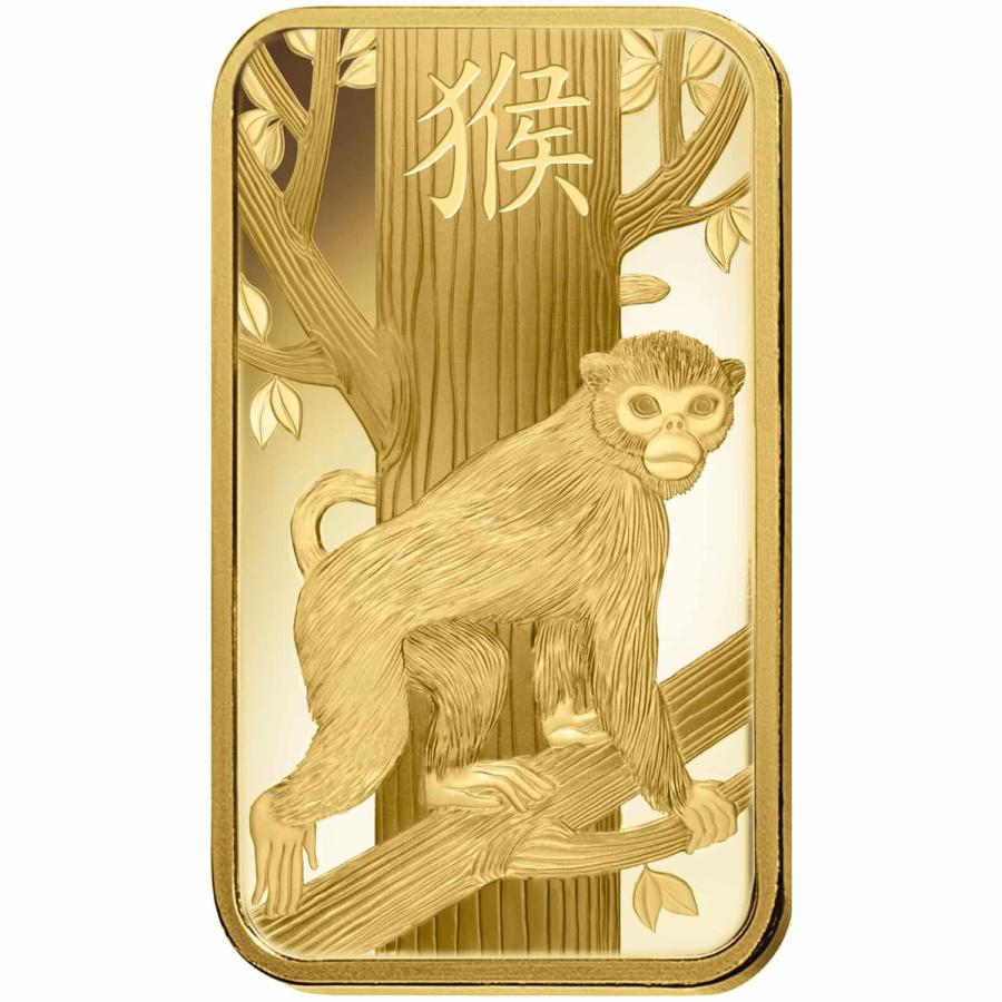5 gram Gold Bar - PAMP Suisse Lunar Monkey thumbnail 3