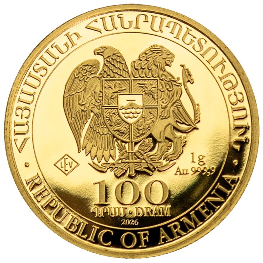 1 gram Gold Coin - Armenia Noah's Ark 2026 thumbnail 4