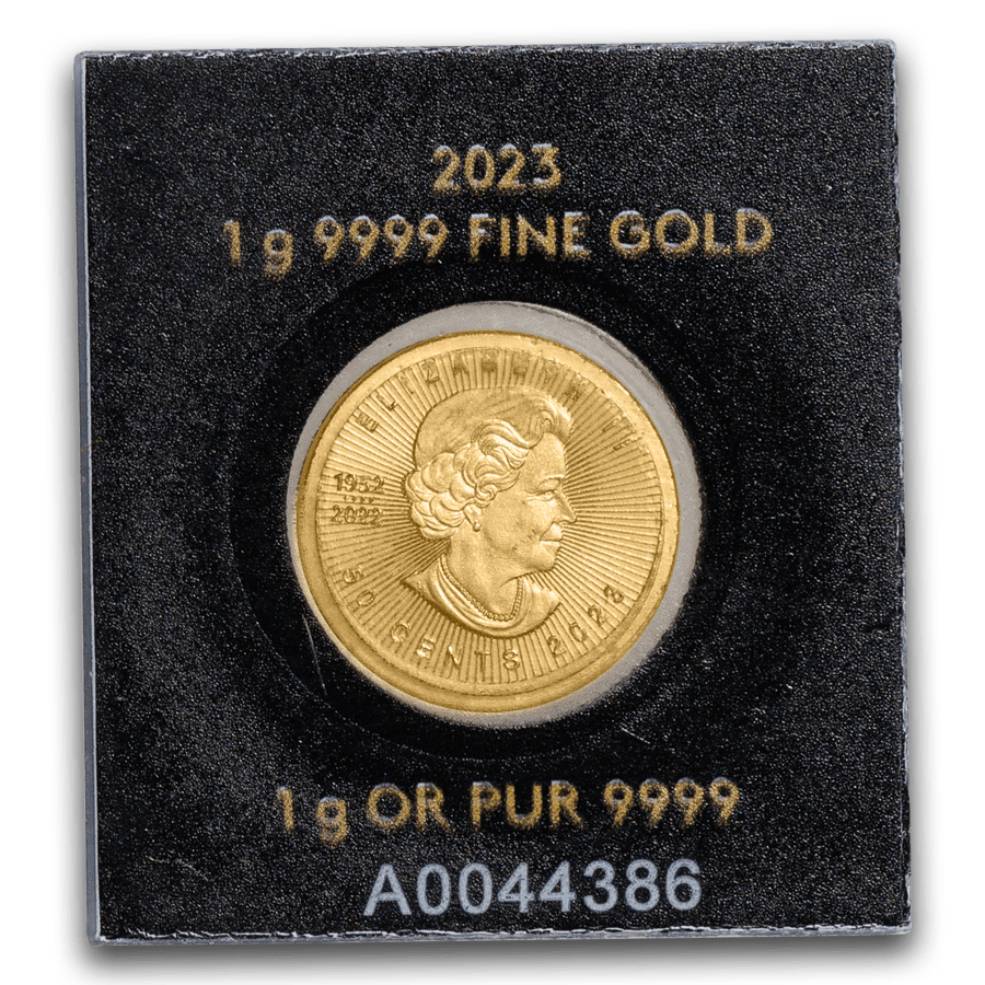 1 gram Maplegram Gold Coin - Maple Leaf (Mixed Years) thumbnail 2