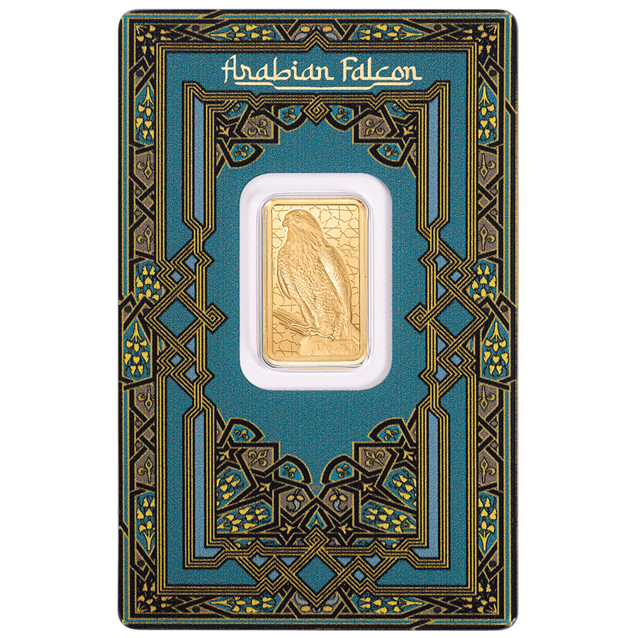 5 gram Gold Bar - Arabian Falcon with Frame thumbnail 5