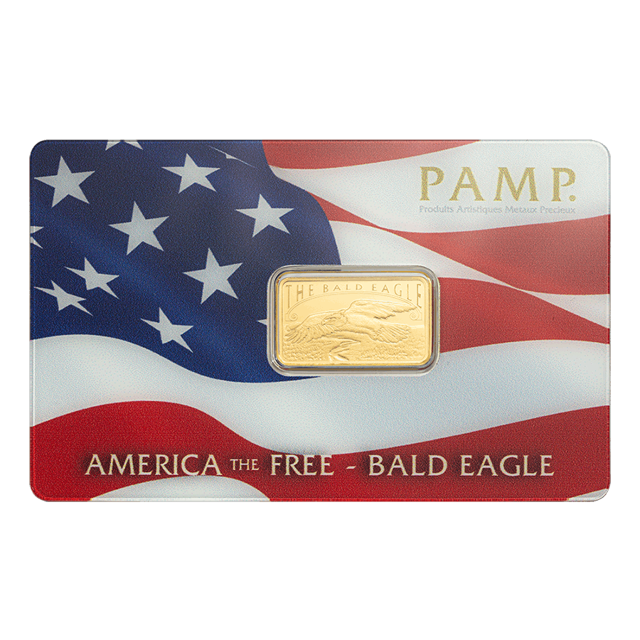 5 gram Gold Bar - America the Free Bald Eagle — photo 1