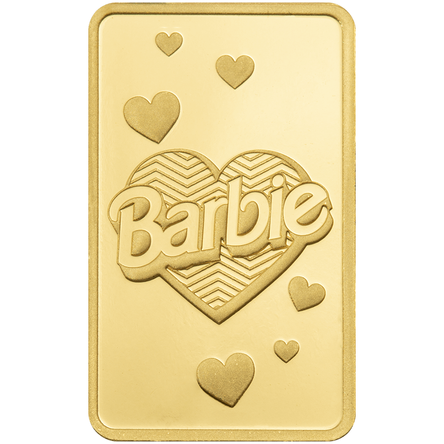 1 gram Gold Bar - Barbie Valentine's Day thumbnail 3
