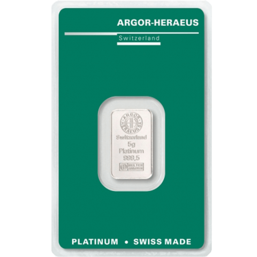 5 gram Platinum Bar - Argor-Heraeus — photo 1
