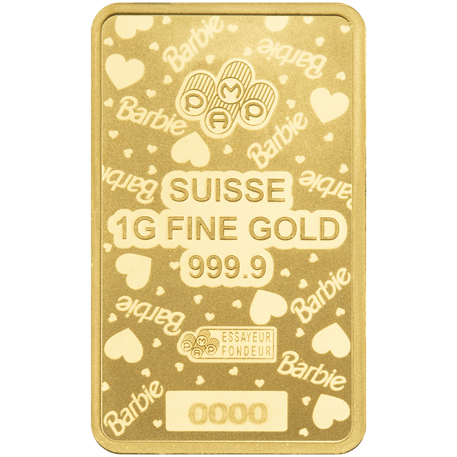 1 gram Gold Bar - Barbie Valentine's Day thumbnail 4