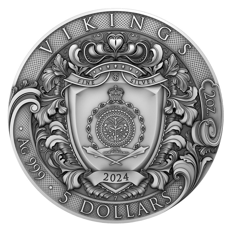 2 ounce Silver Coin - Vikings thumbnail 2