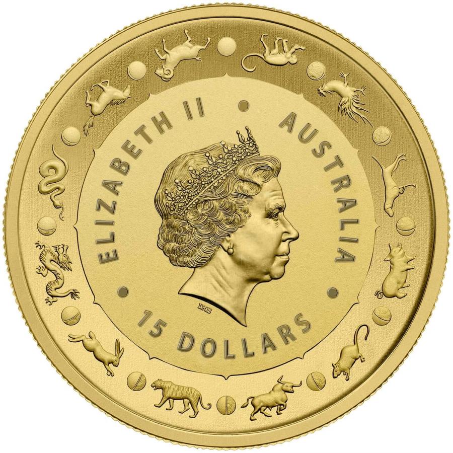 1/10 ounce Gold Coin - Lunar Pig BU 2019 thumbnail 2