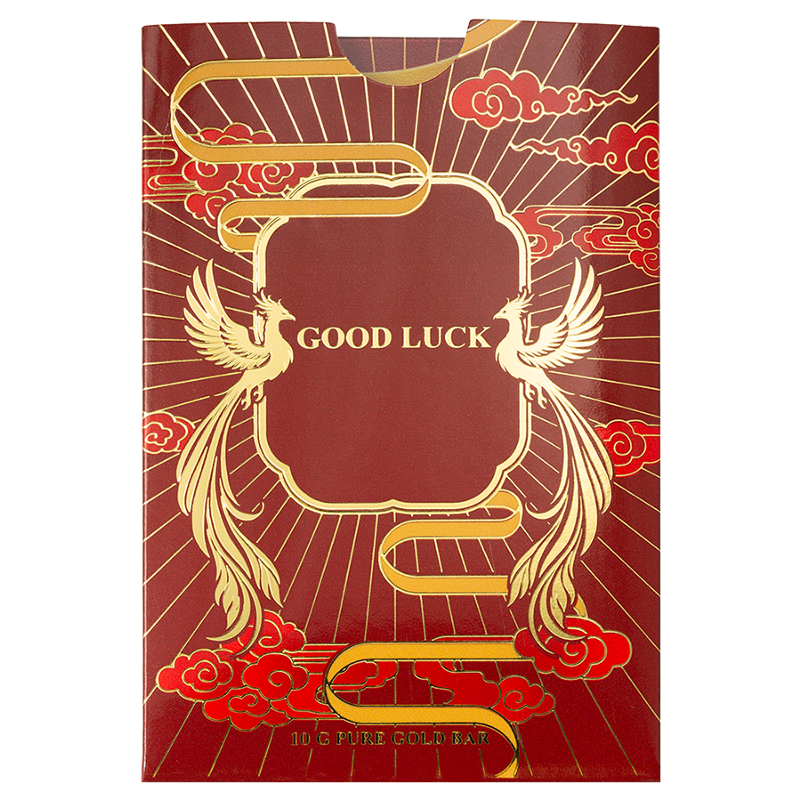 10 gram Gold Bar - Good Luck Phoenix colorized  thumbnail 7