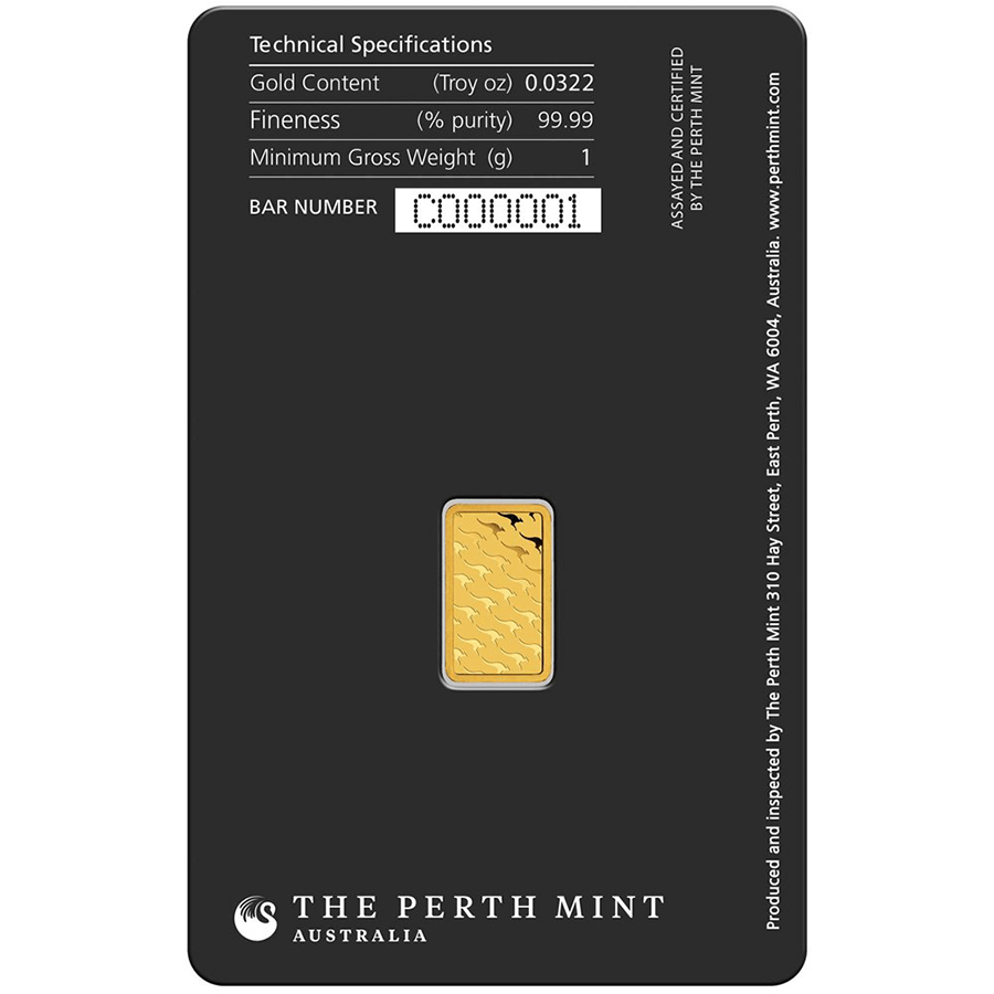 1 gram Gold Bar - The Perth Mint thumbnail 2