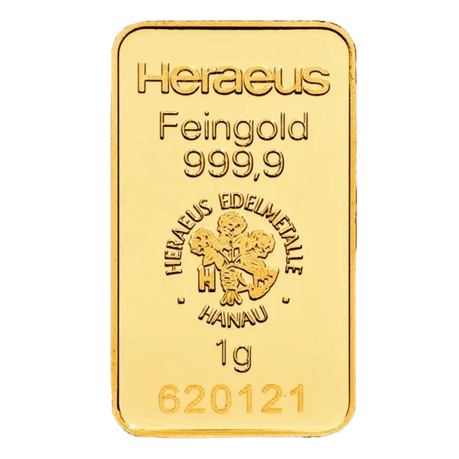 1 gram Gold Bar - Heraeus thumbnail 2