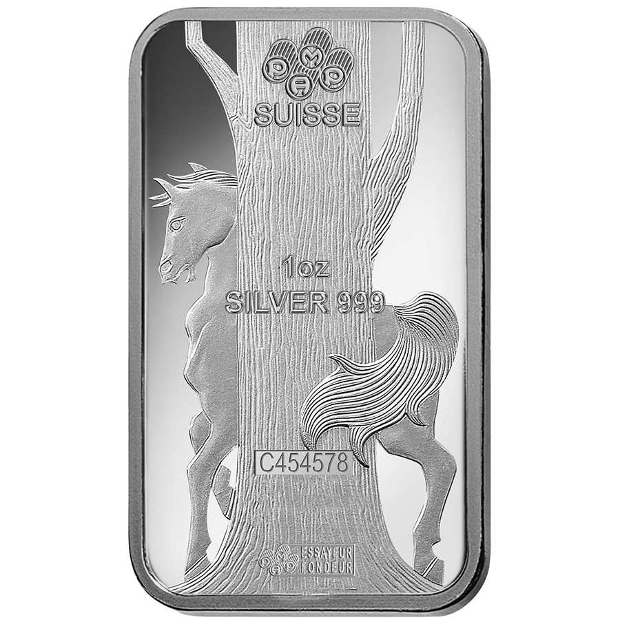 1 ounce Silver Bar - PAMP Suisse Lunar Horse thumbnail 4