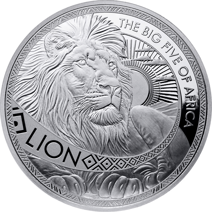 5x1 ounce Silver Coin Set - Big Five of Africa 2025 Proof Like thumbnail 4