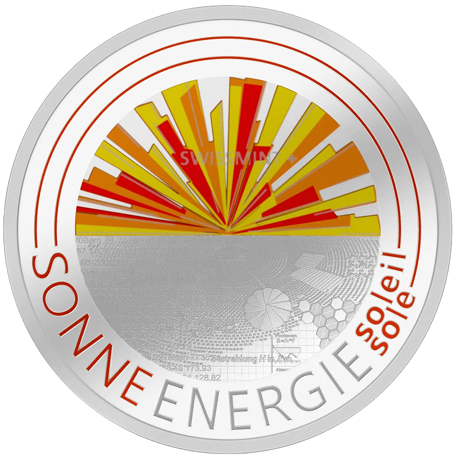 20 gram Silver Coin - Switzerland Solar Energy Luminescent Proof 2022 — photo 1