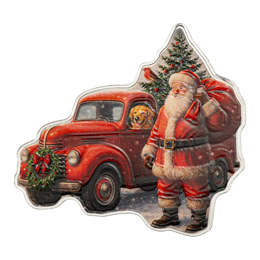 1 ounce Silver Coin - Santa and Red Truck thumbnail 5