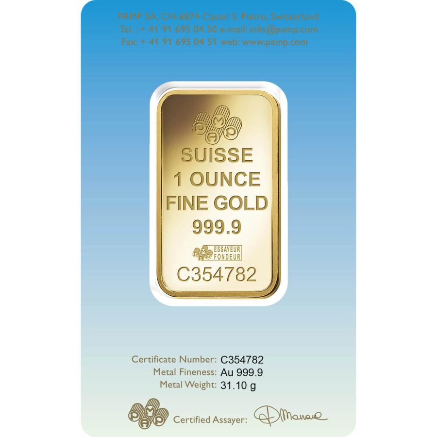 1 ounce Gold Bar - PAMP Suisse Am Yisrael Chai   thumbnail 2