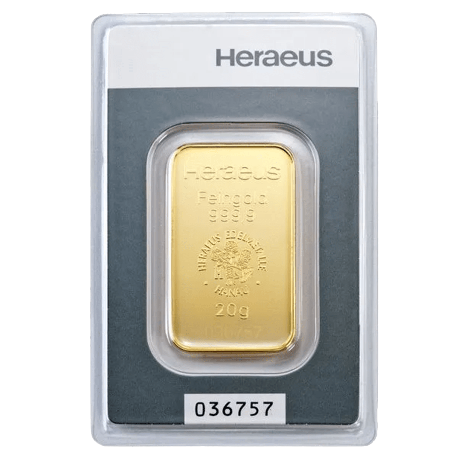 20 gram Gold Bar - Heraeus — photo 1