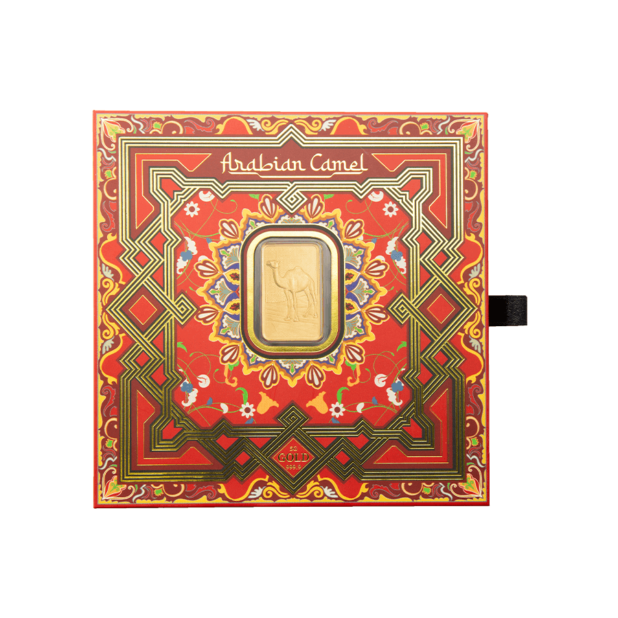 5 gram Gold Bar - Arabian Camel with pendant frame thumbnail 7
