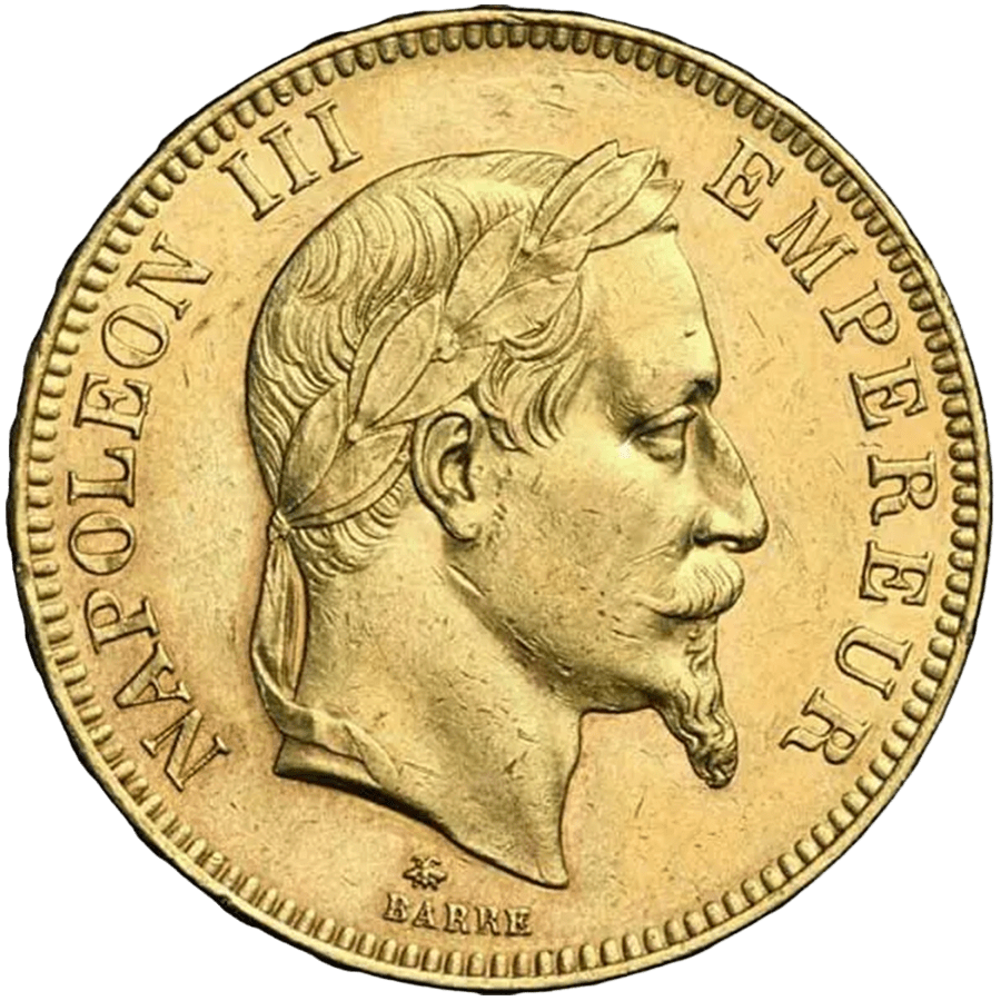 Fine Gold Coin 900.0 - 100 Francs Napoleon III Tête Laurée 1868 A — photo 1
