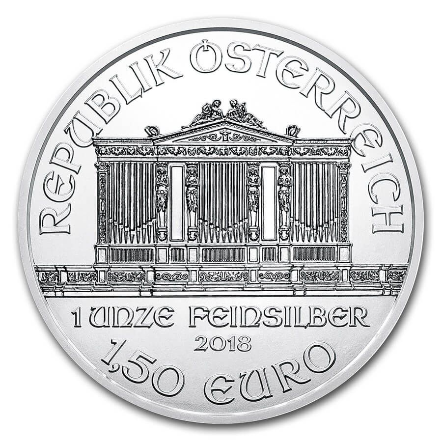1 oz Silver Coin - Philharmonic BU 2018 thumbnail 2