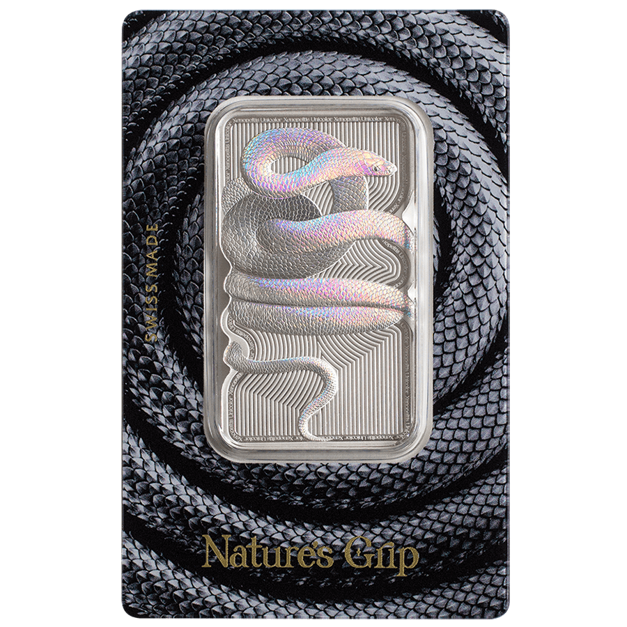 1 ounce Silver Bar – Nature’s Grip Sunbeam Snake​ — photo 1