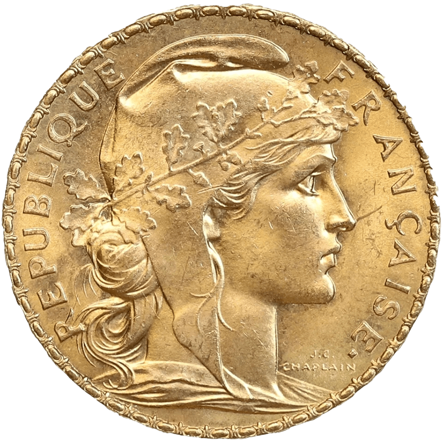 1914 Napoleon Gold Coin - 20 French Francs (Coq de Chaplain)  — photo 1