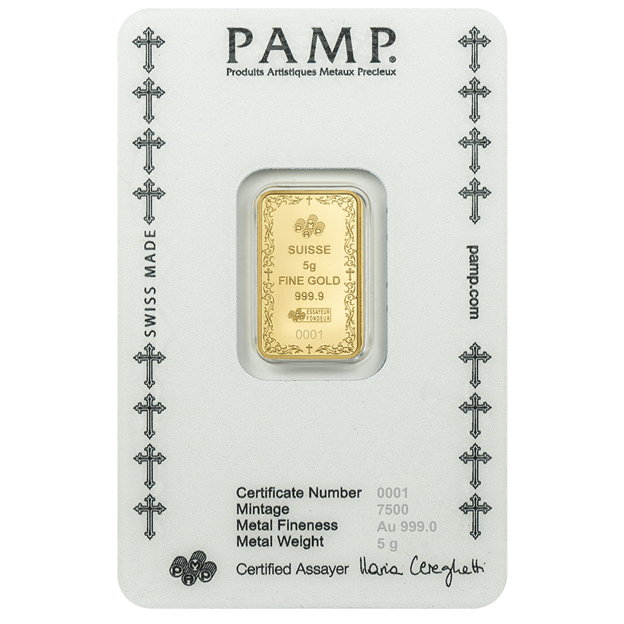 5 gram Gold Bar - Christian Cross thumbnail 2