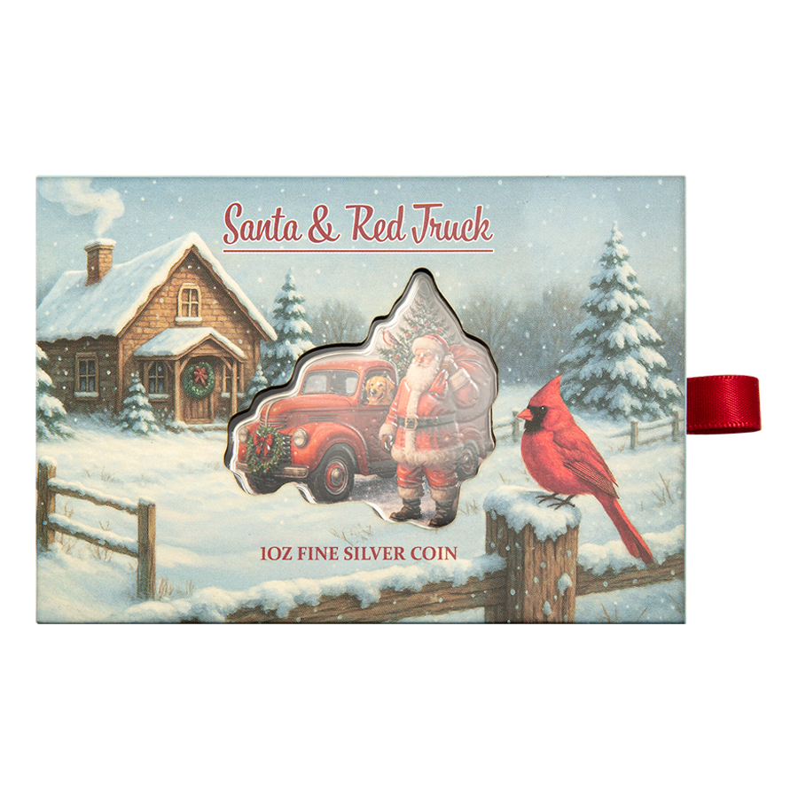 1 ounce Silver Coin - Santa and Red Truck — photo 1