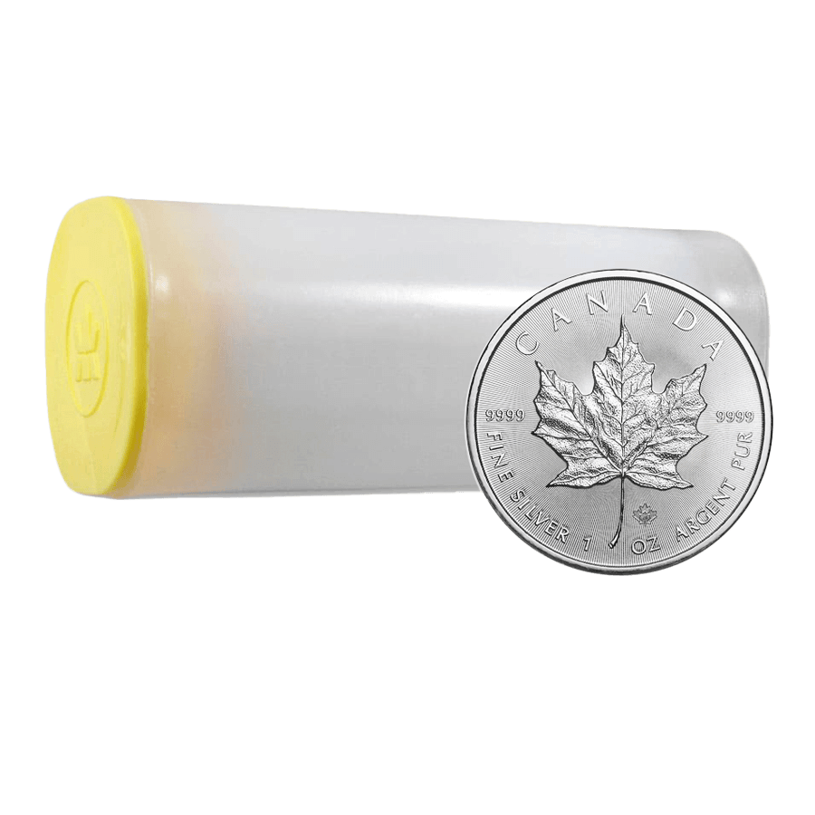 25 Coins Silver Tube - Maple Leaf - Mixed Years — photo 1