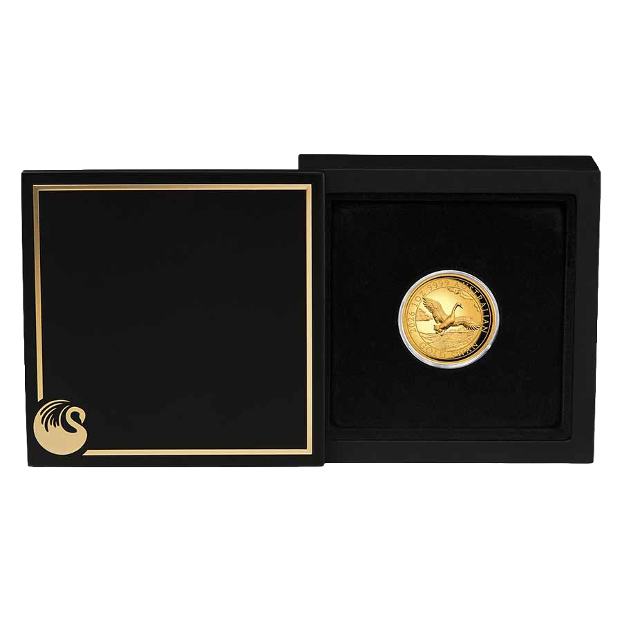 1 ounce Gold Coin -  Perth Mint 10th Anniversary Swan Proof thumbnail 4