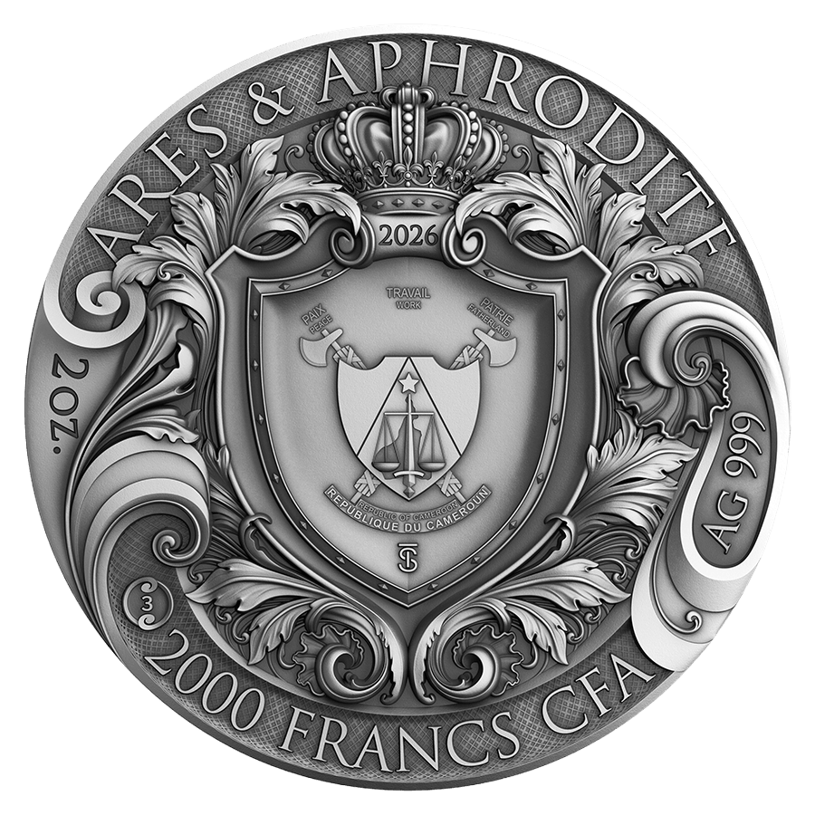2 ounce Silver Coin - Ares & Aphrodite thumbnail 2