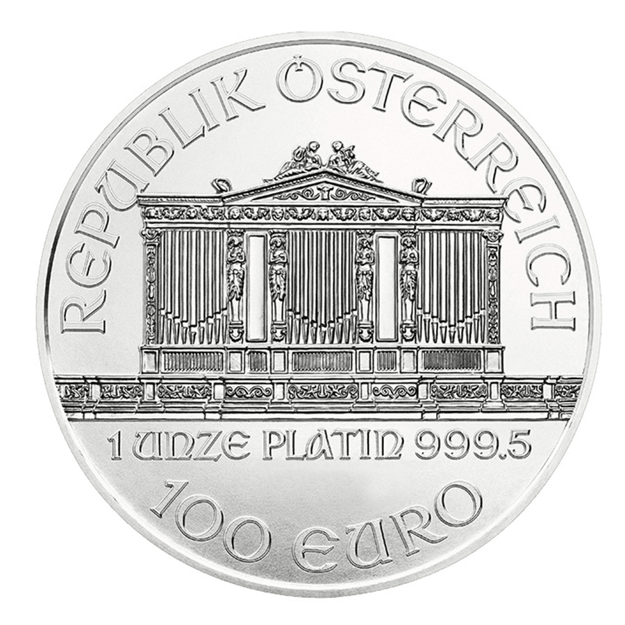 1 ounce Platinum Coin - Philharmonic BU - Mixed Years thumbnail 2