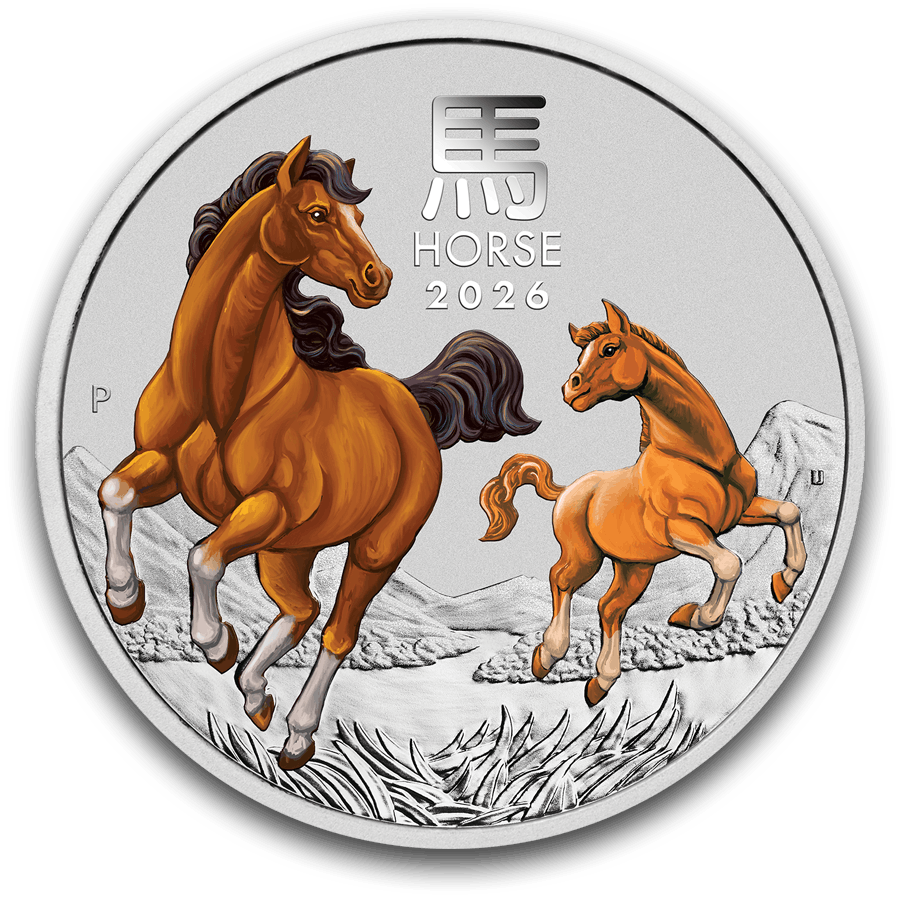 1 ounce Silver Coin - Colorized Australian Lunar Horse 2026 — photo 1