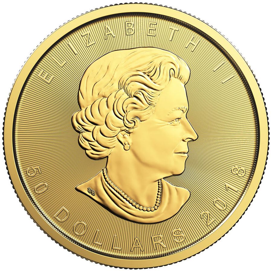 1 ounce Gold Coin - Maple Leaf BU 2018  thumbnail 2