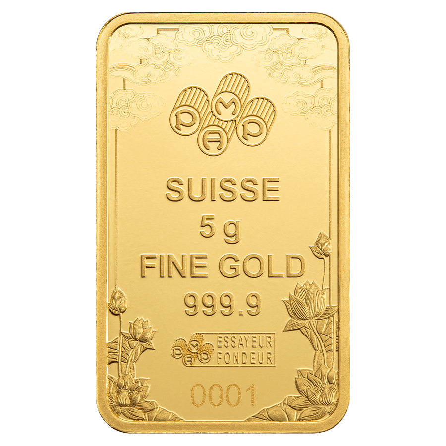 5 gram Gold Bar - Good Luck Yellow Dragon thumbnail 4