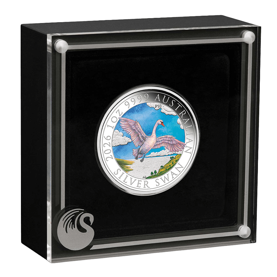 1 ounce Silver Coin - Australian Swan 2026 Coloured thumbnail 3